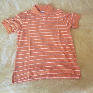 Old Navy Polo Shirt Boys Size 8 Orange with white stripes